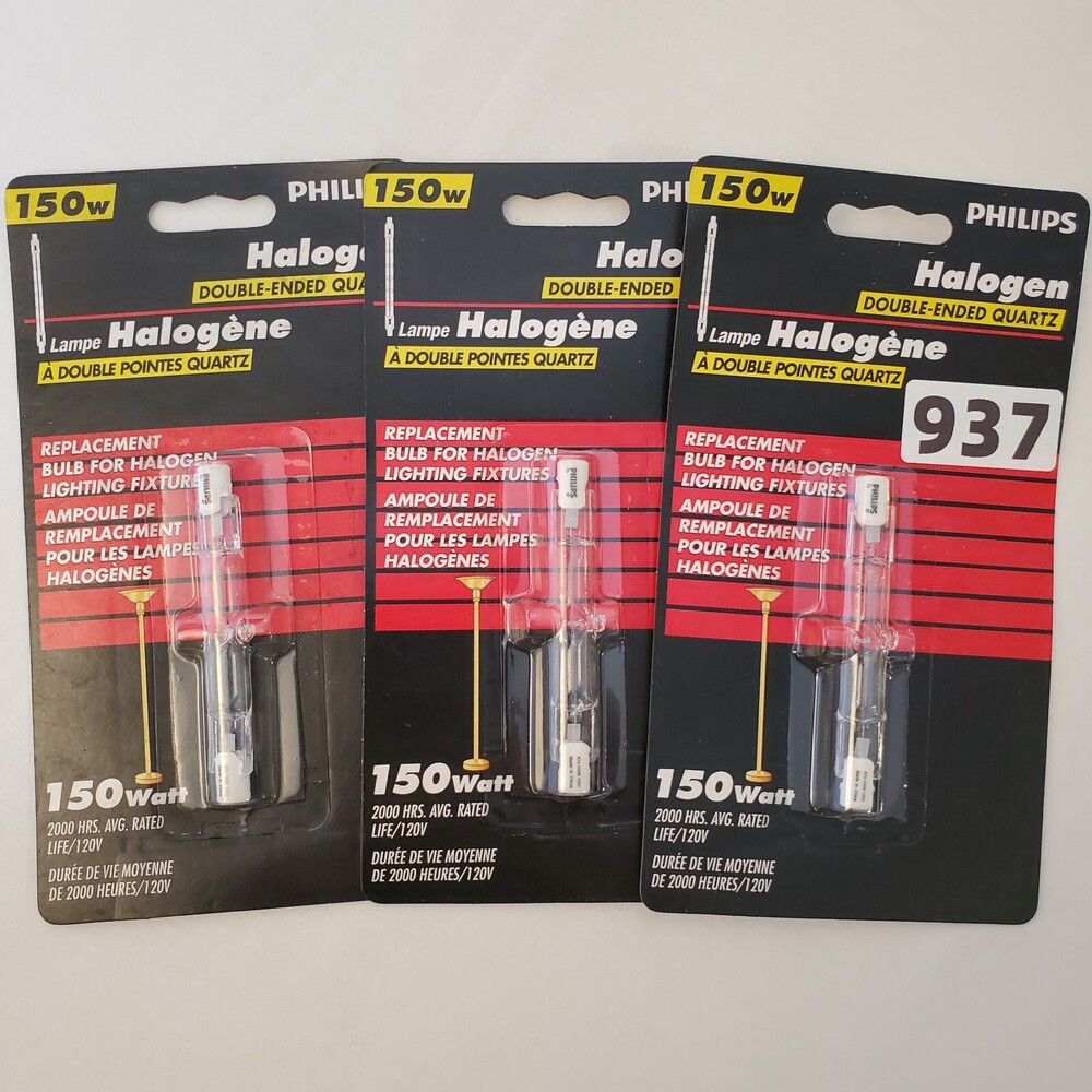Philips Halogen 250W 4000lm 120V R7s T3Q Double Ended Quartz Light Bulb 3 Pack